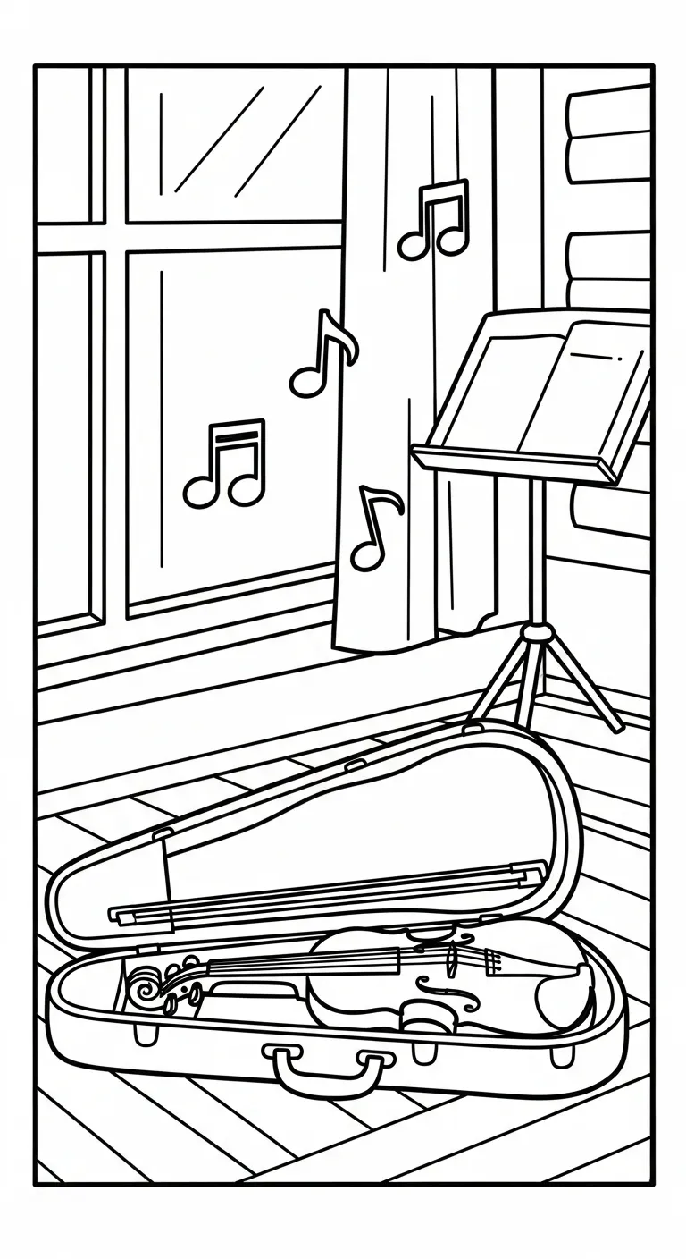 coloriage Violon pour enfant de 6 ans