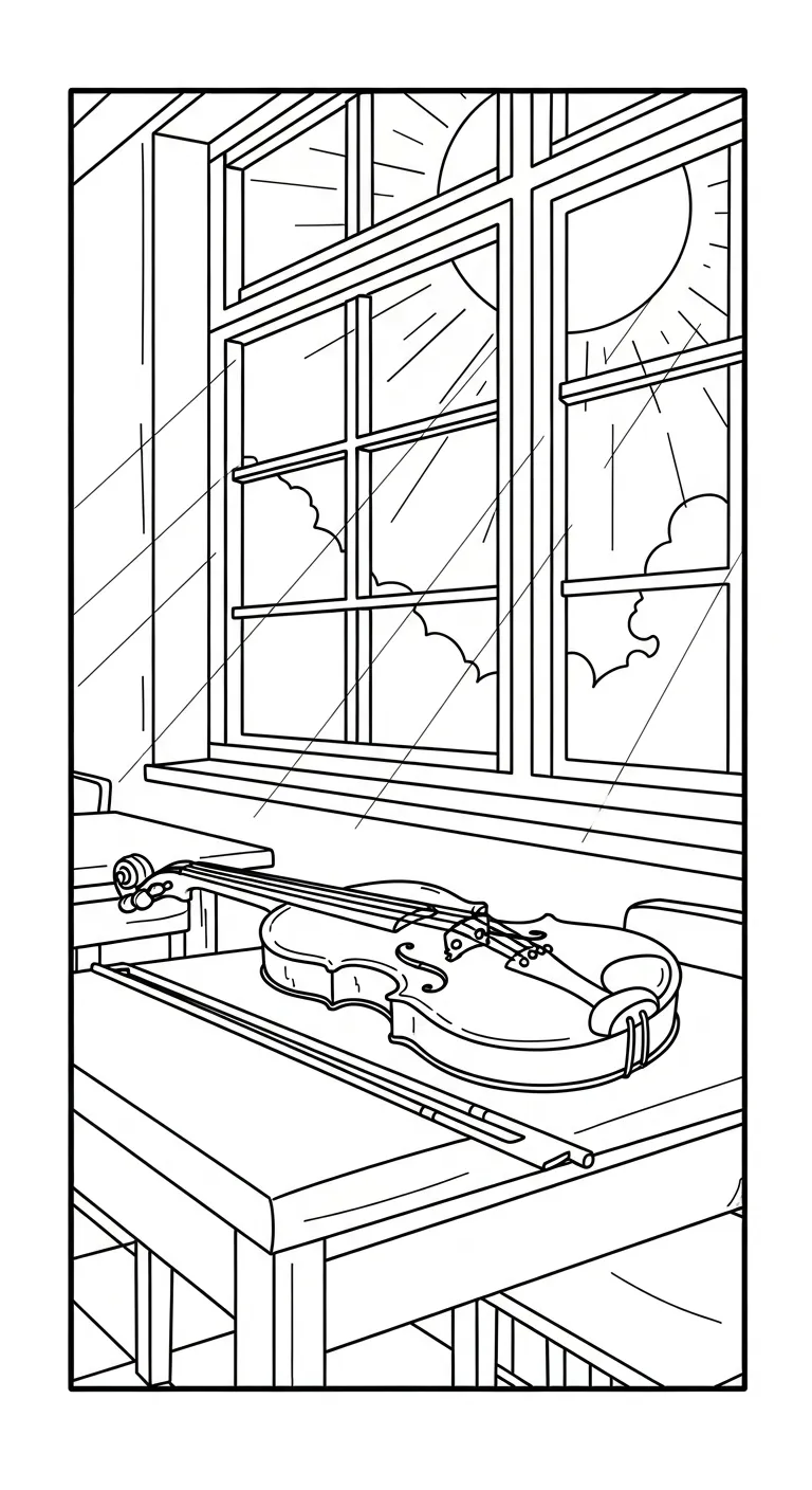 coloriage Violon à imprimer pour enfant de 4 ans