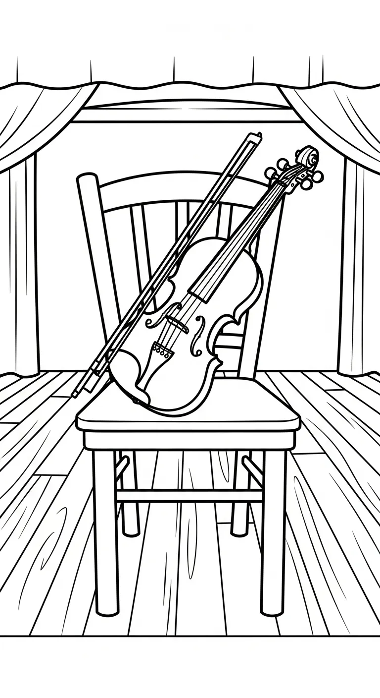coloriage Violon de pour enfants