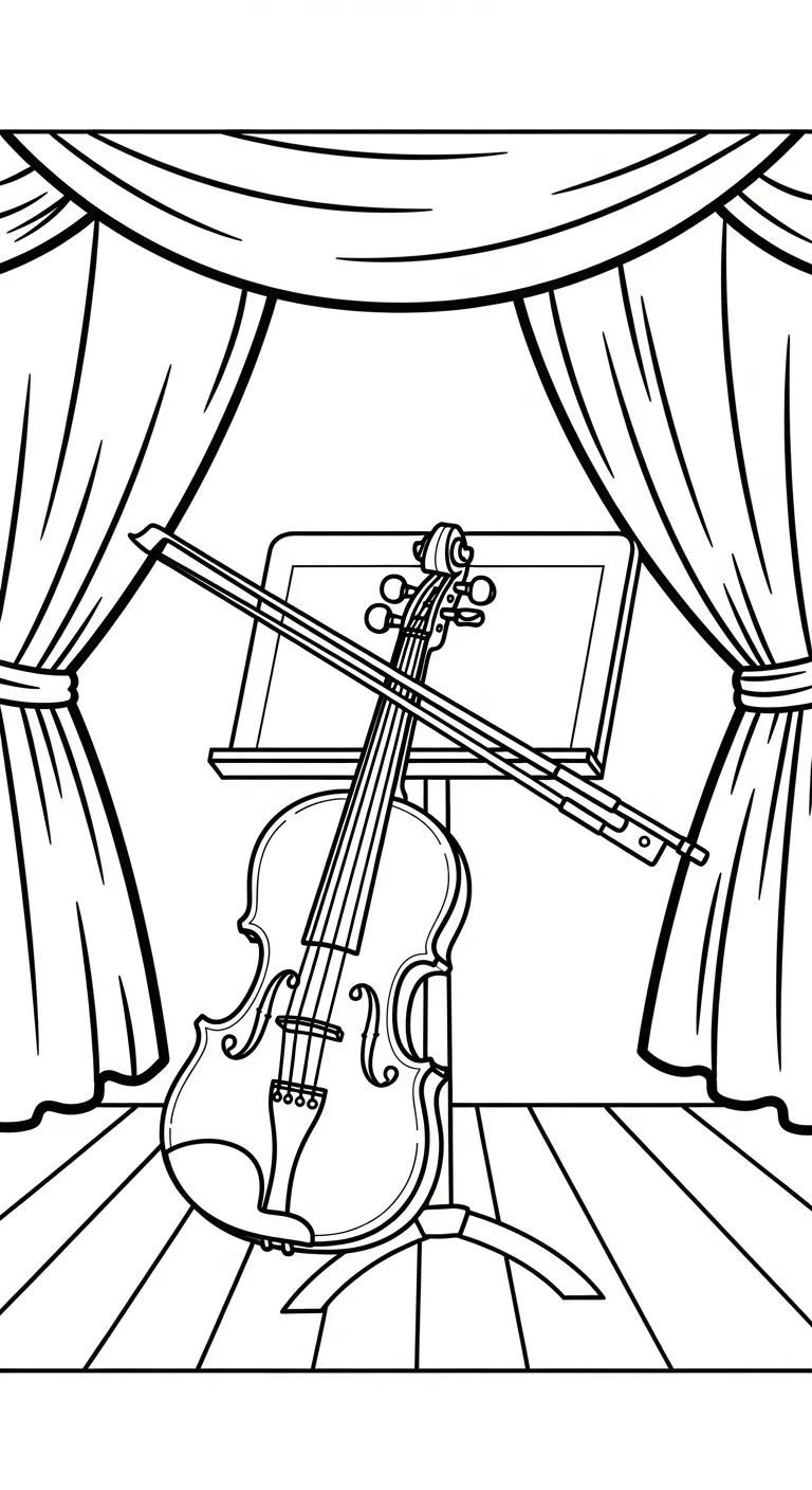 image de coloriage Violon pour enfant