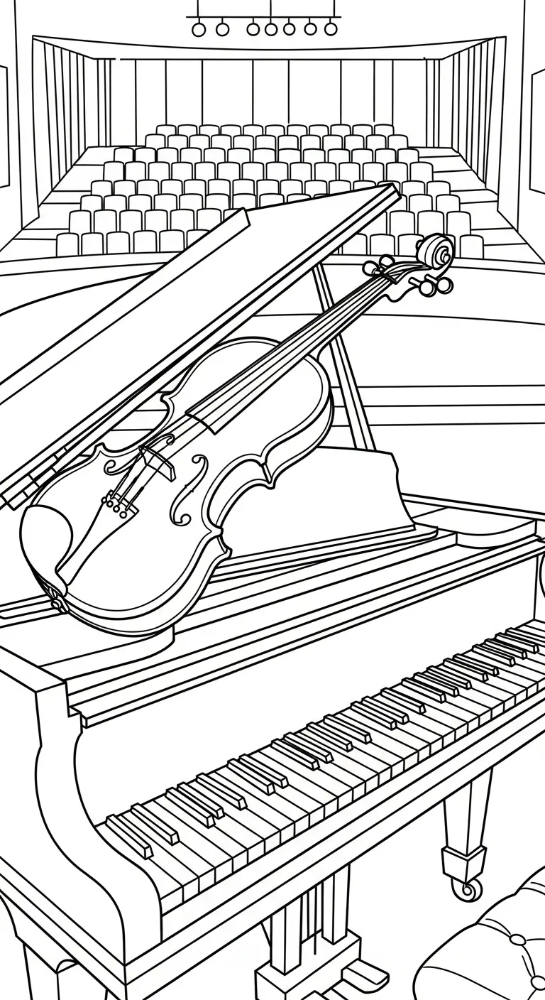 coloriage Violon à imprimer pour enfant de 6 ans 1