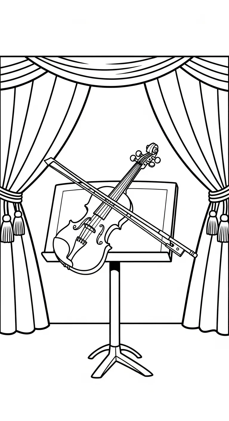 coloriage Violon à imprimer pour enfant de 3 ans