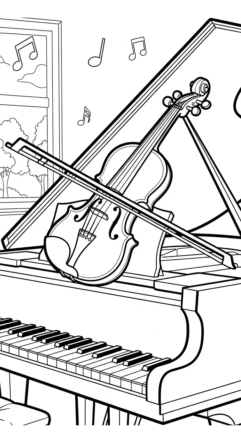coloriage Violon pour enfant à imprimer 1