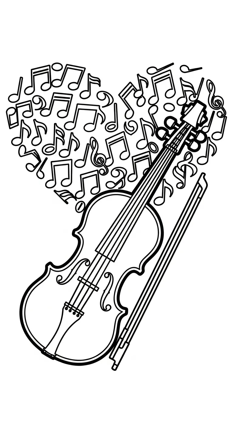 coloriage Violon et découpage à imprimer 1