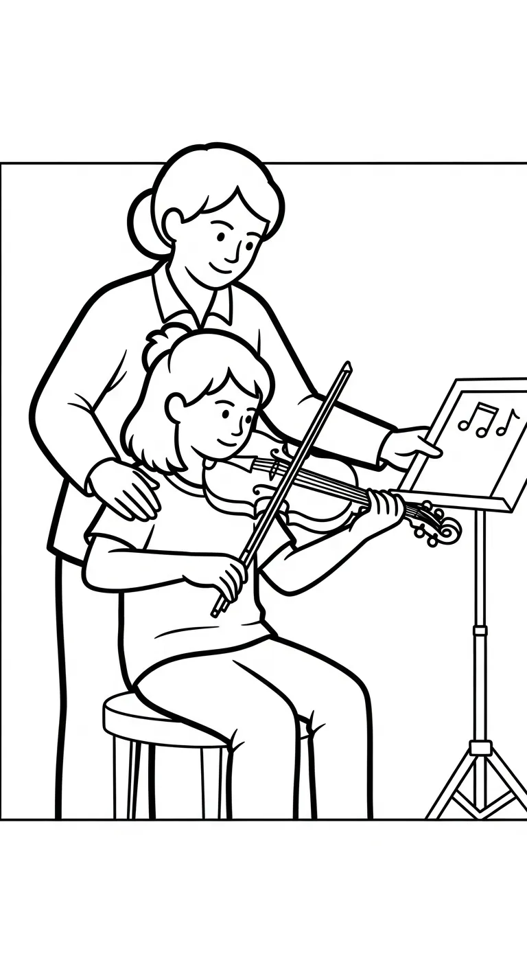coloriage Violon pour bebe a imprimer