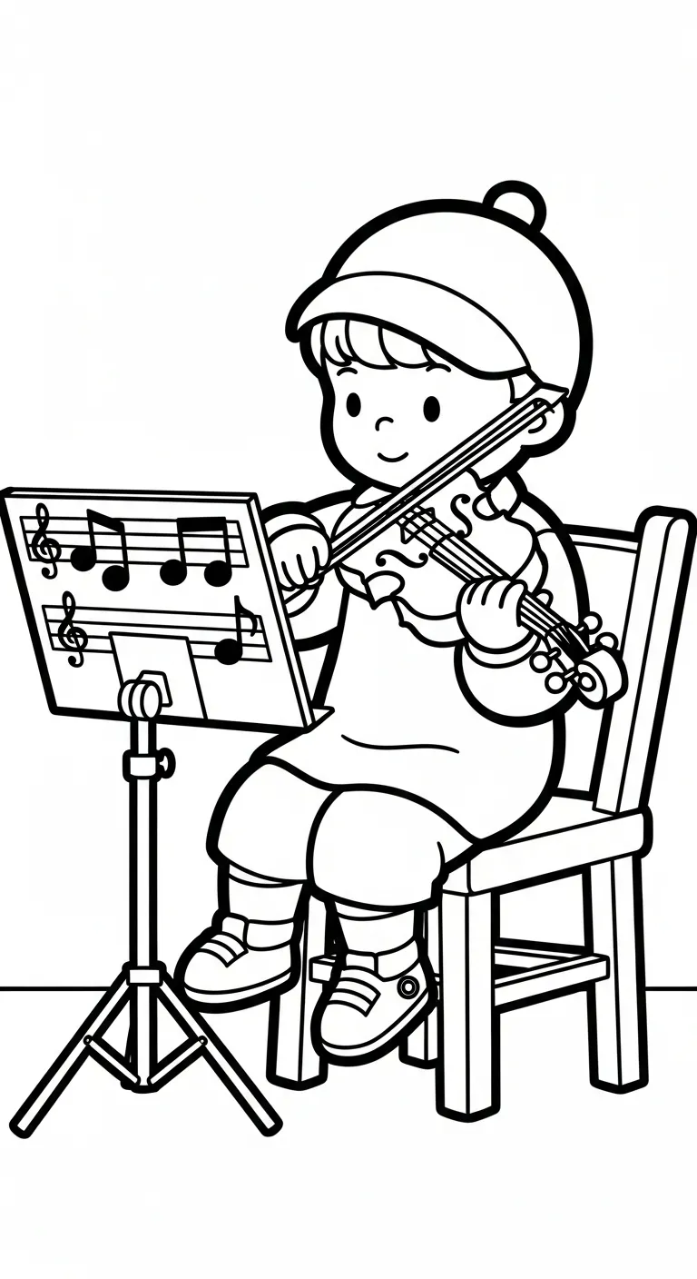 coloriage Violon à imprimer pour enfant de 2 ans 1