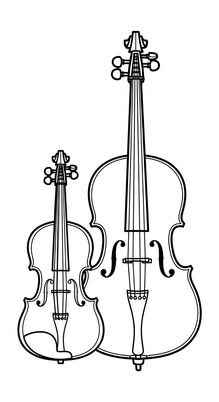 coloriage Violon et découpage à imprimer 2