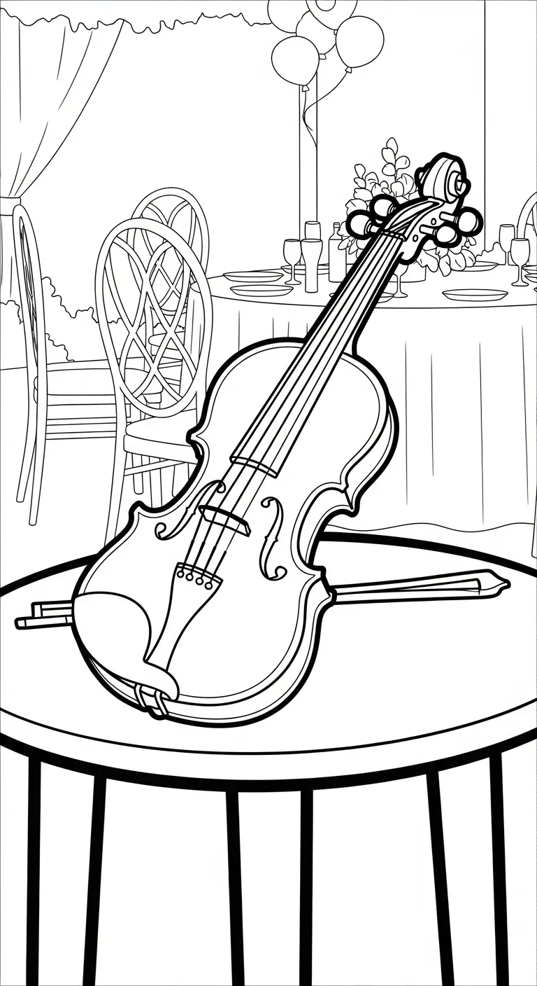coloriage Violon et découpage à imprimer
