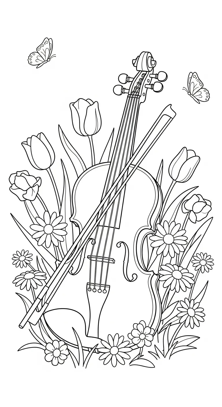 coloriage Violon educatif pour enfant