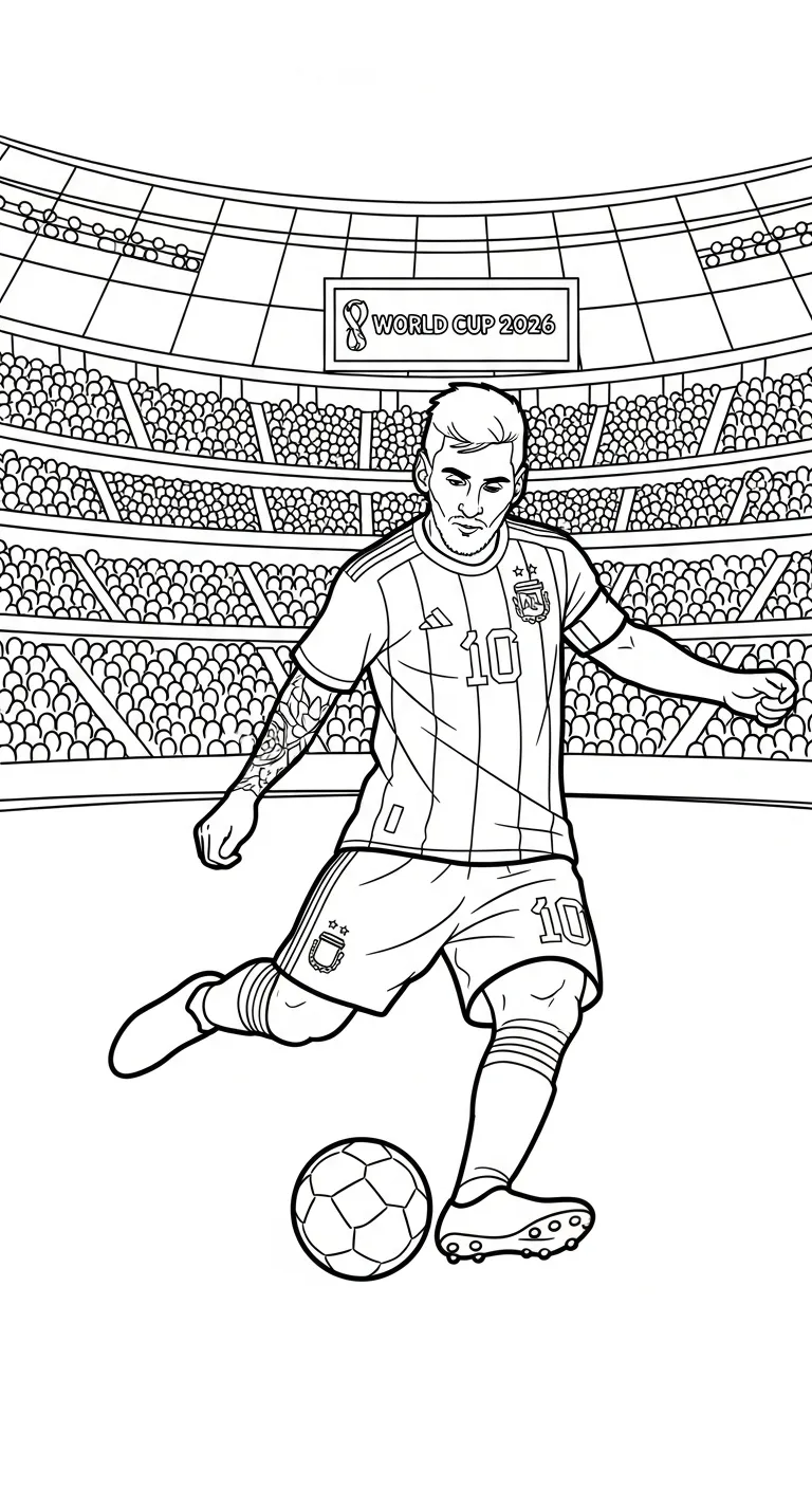 coloriage World Cup 2026 à imprimer pour enfant de 3 ans