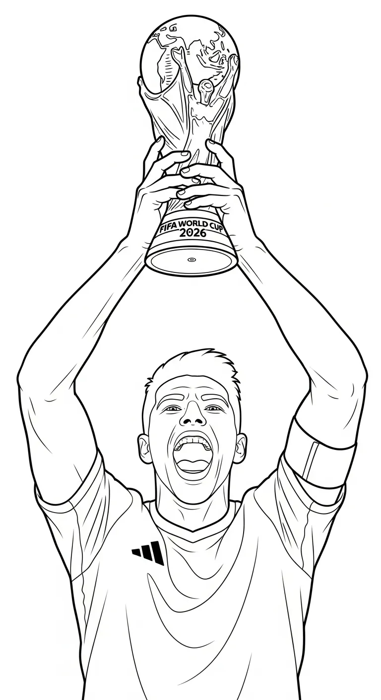 image de coloriage World Cup 2026 pour enfant 2
