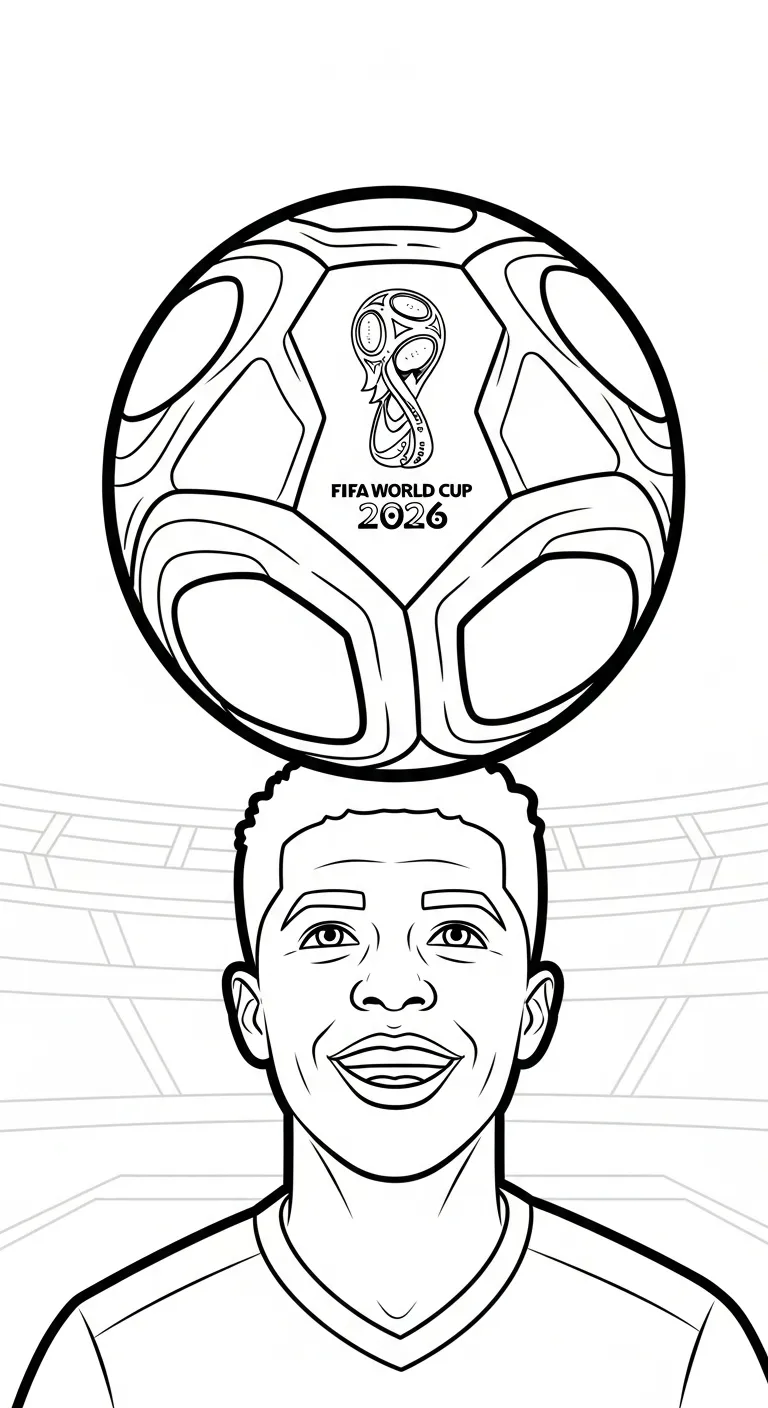 image de coloriage World Cup 2026 pour enfant 3