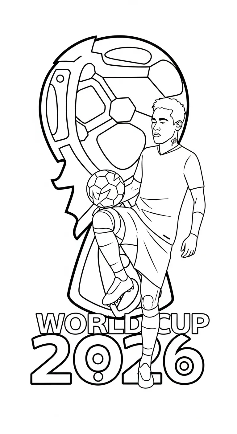 coloriage World Cup 2026 d'enfant a imprimer 1