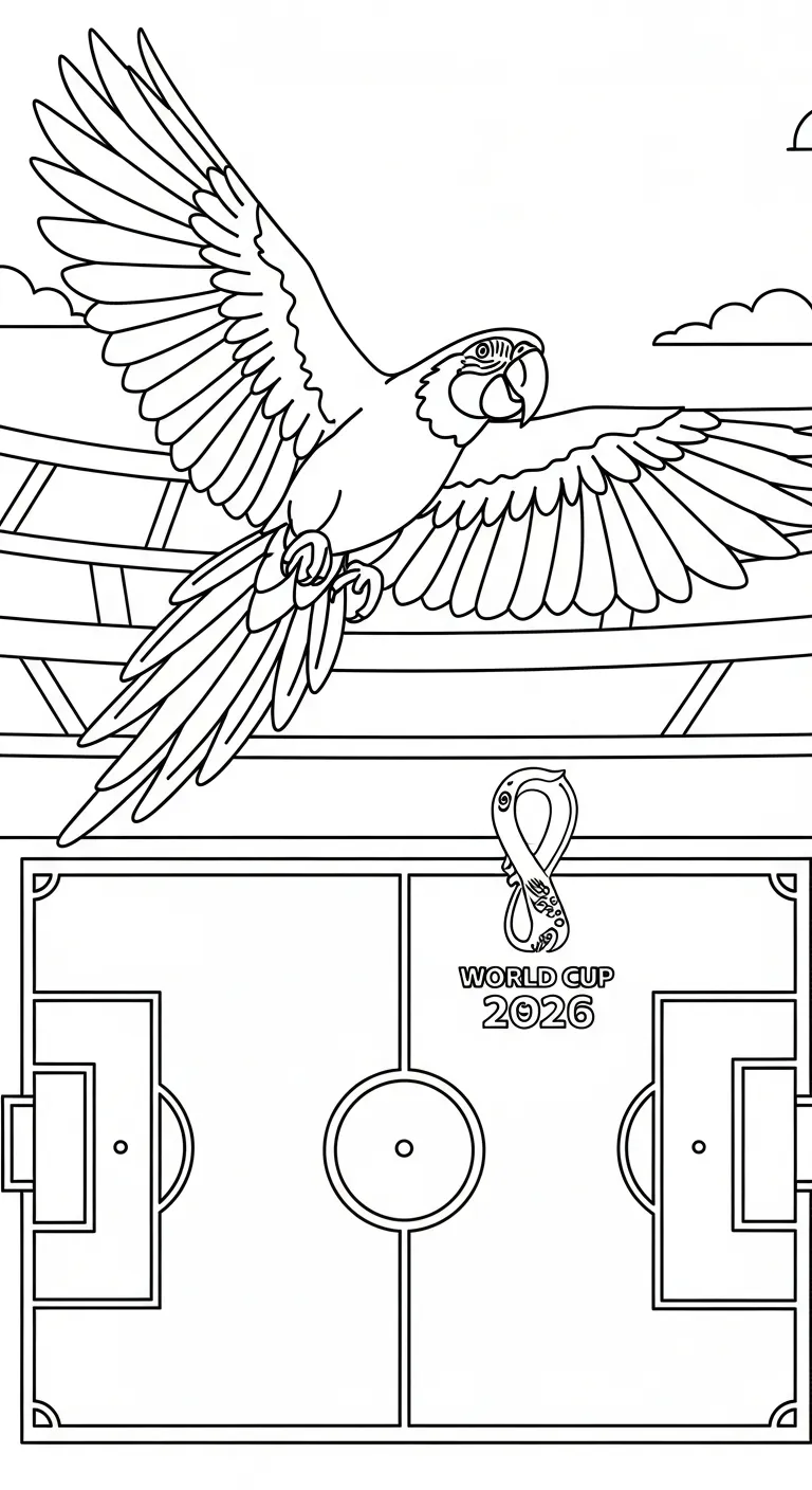 coloriage World Cup 2026 pour enfant de 5 ans