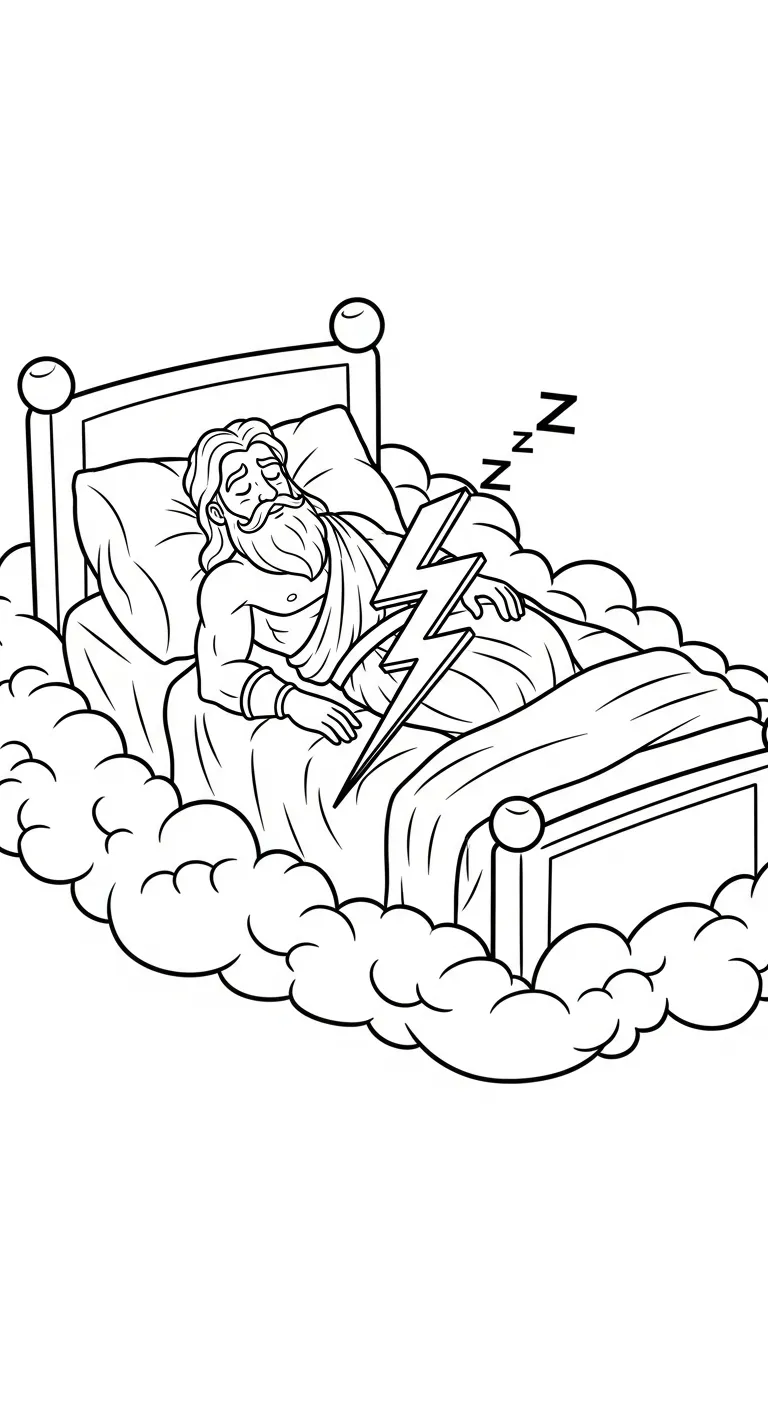 coloriage Zeus à imprimer pour enfant de 4 ans