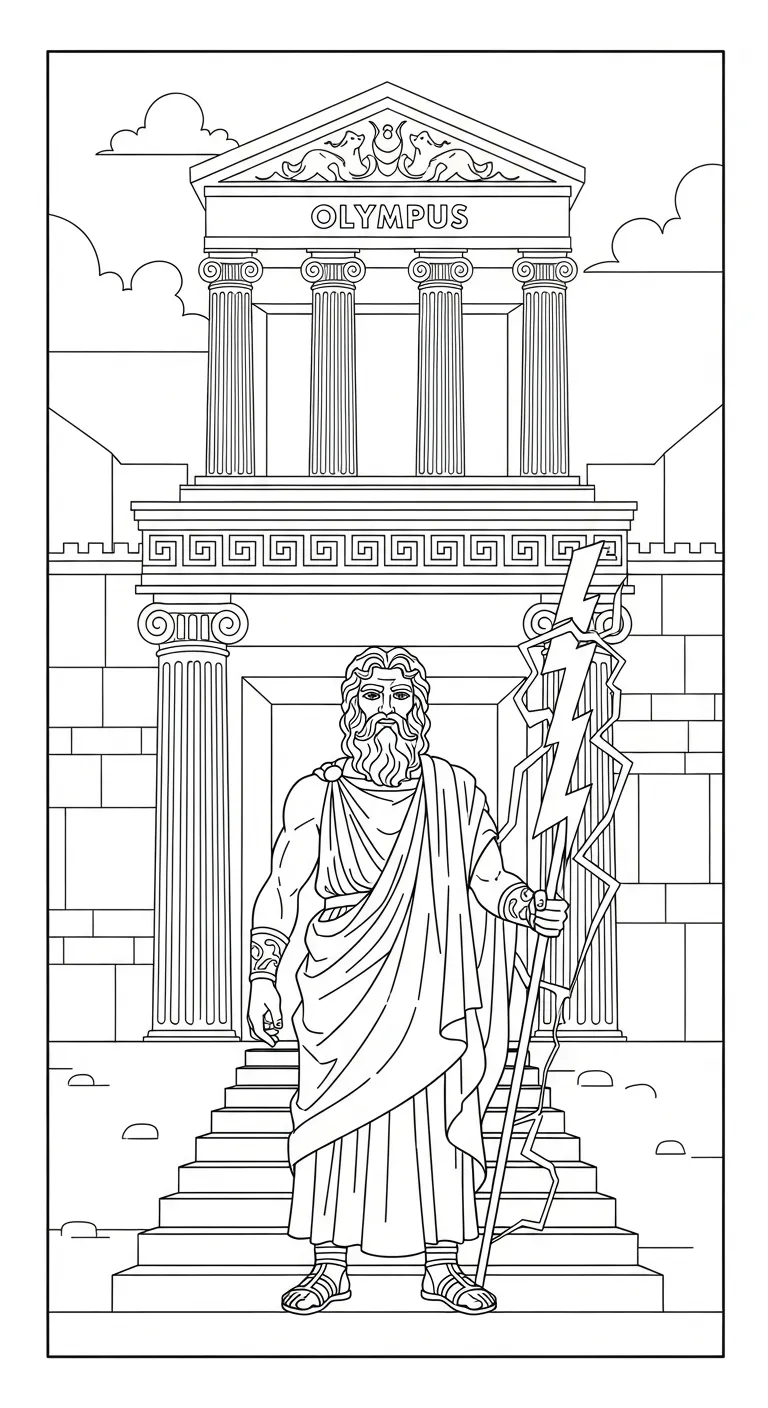 coloriage Zeus d'enfant a imprimer