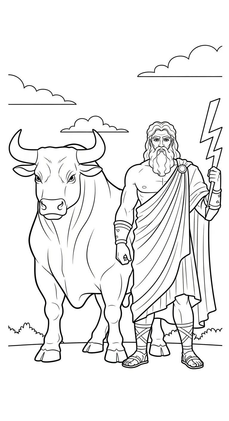 coloriage Zeus pour enfant à imprimer