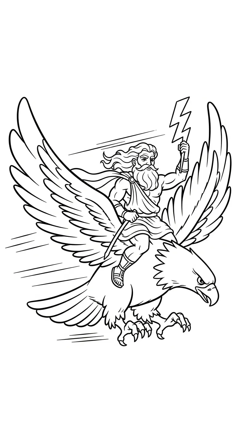coloriage Zeus pour enfant a imprimer gratuit