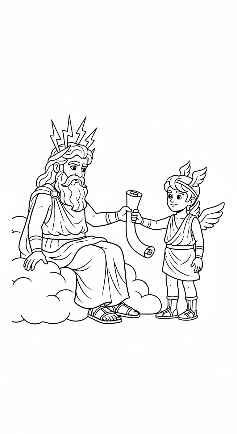coloriage Zeus pour enfants a imprimer