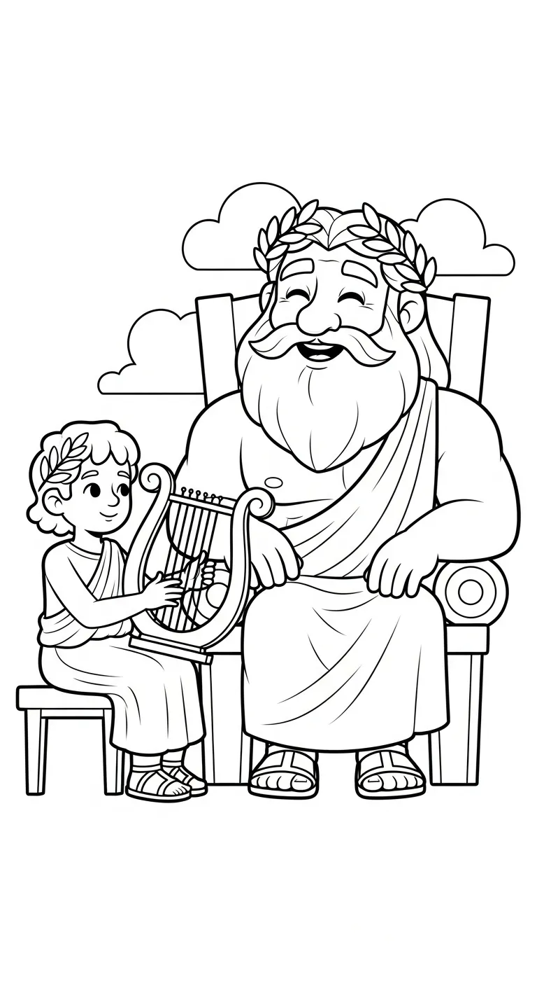coloriage Zeus et decoupage a imprimer gratuit