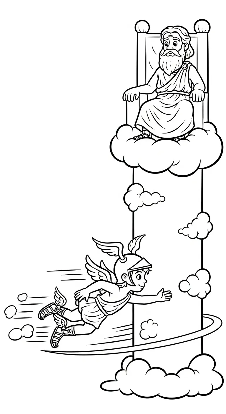 coloriage Zeus pour enfant de 5 ans