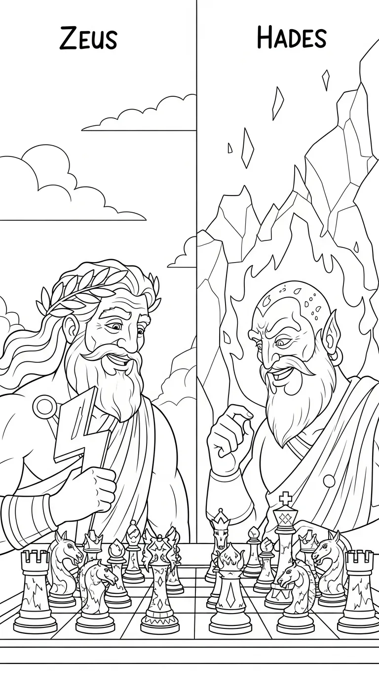 coloriage Zeus et découpage à imprimer