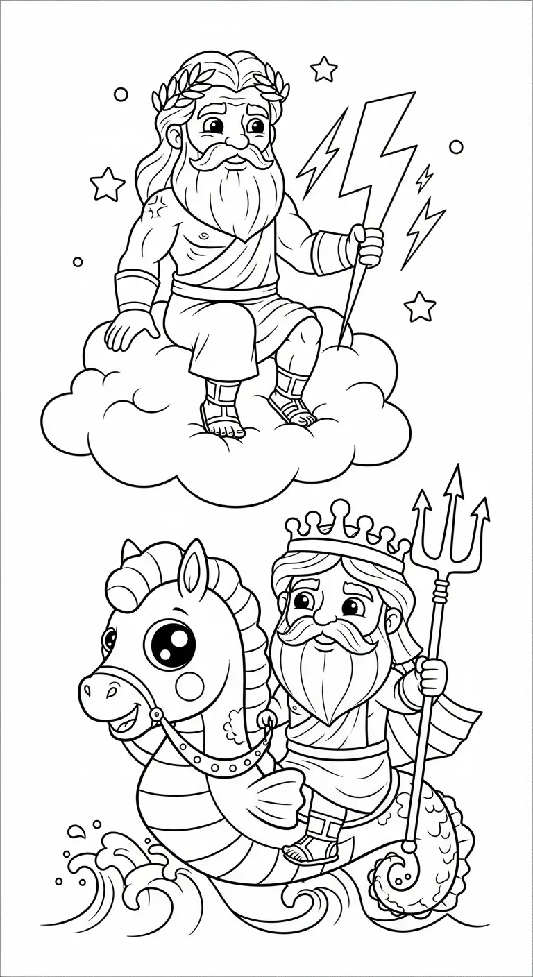 coloriage Zeus pour enfant gratuit