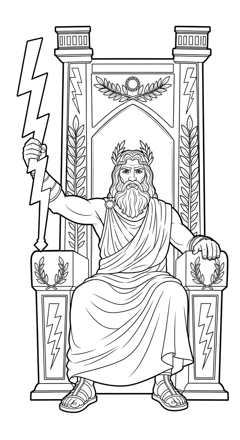 coloriage Zeus gratuit en ligne