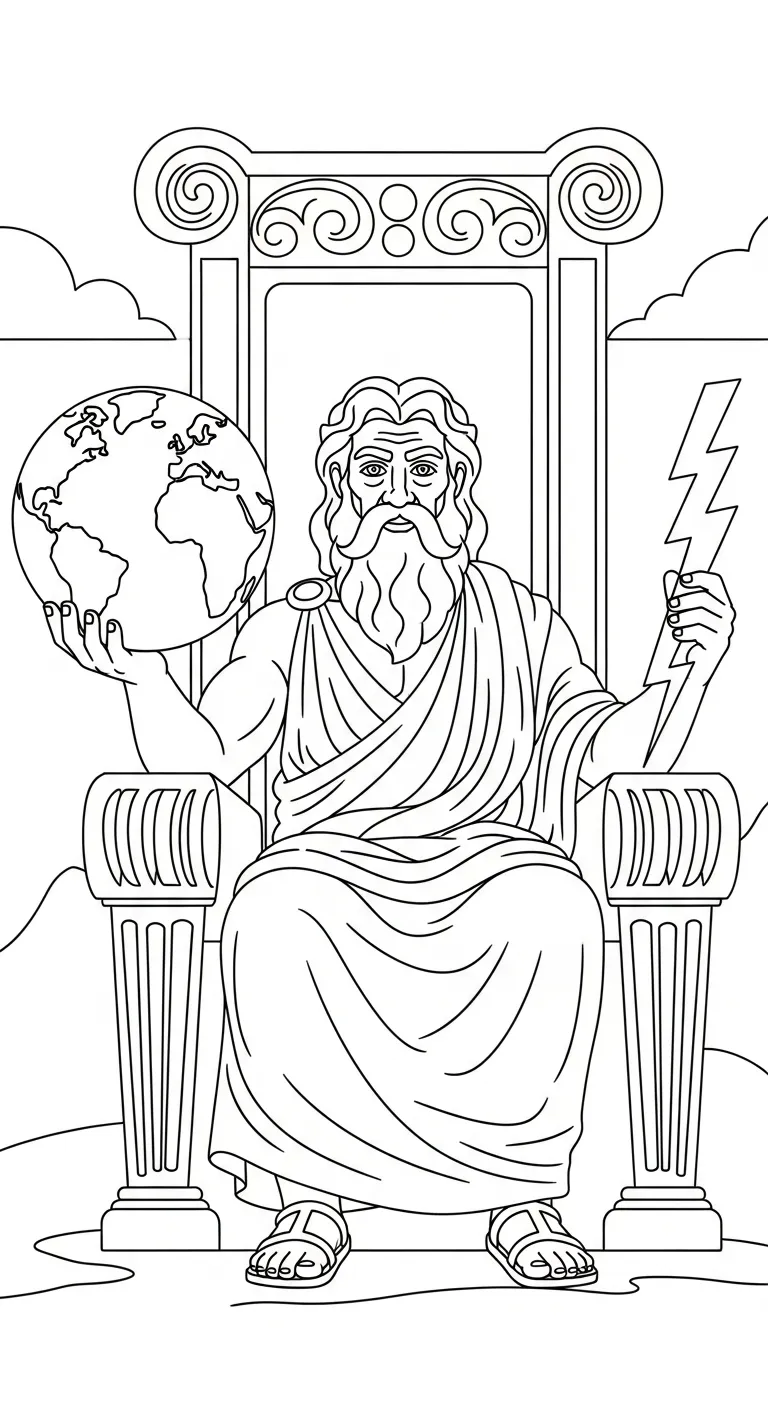 coloriage Zeus pour enfant