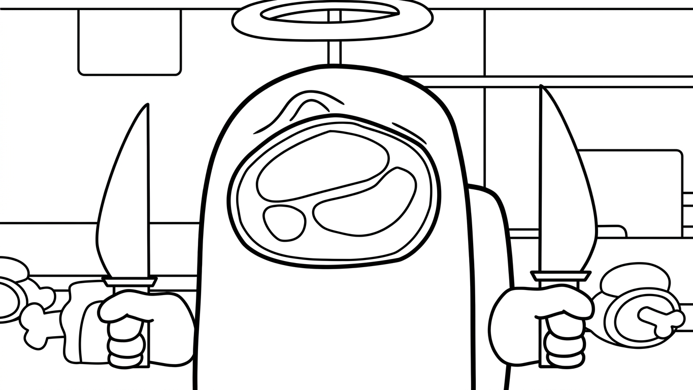 coloriage Among Us pour enfant de à imprimer