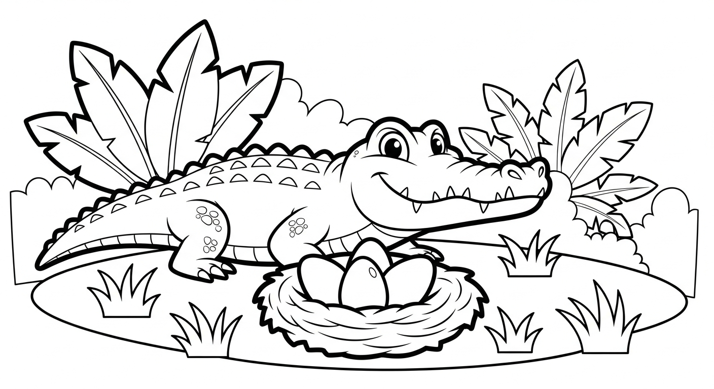 Crocodile coloring page online