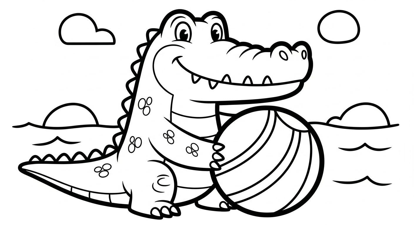 Printable Crocodile Coloring Page for Children