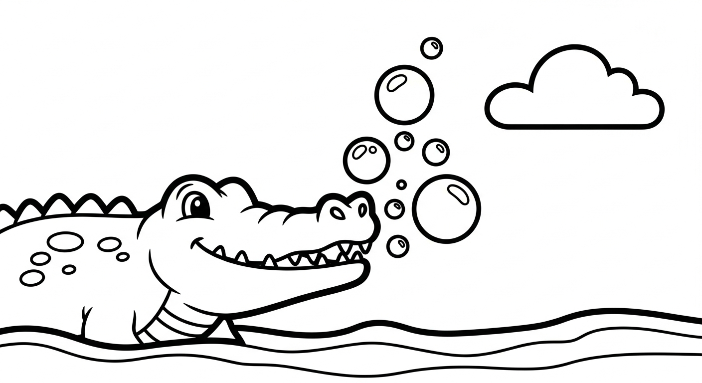 Crocodile coloring pages for kids to print