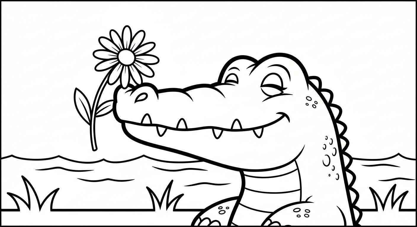 Free Crocodile Coloring Page