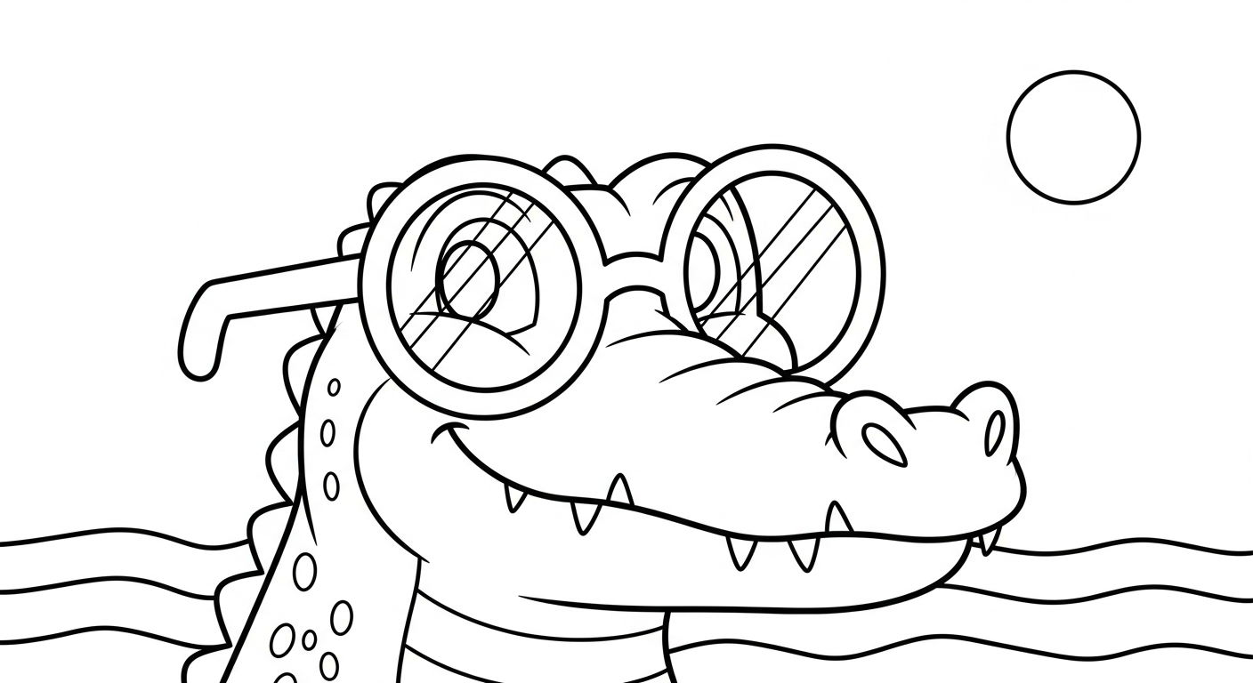 Printable Crocodile Coloring Page (Free)