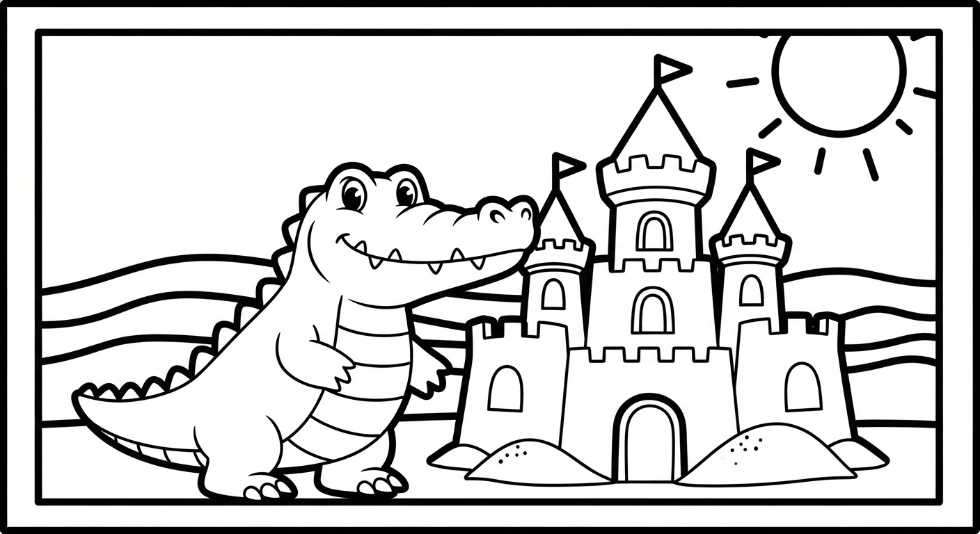 Crocodile coloring pages to print for children