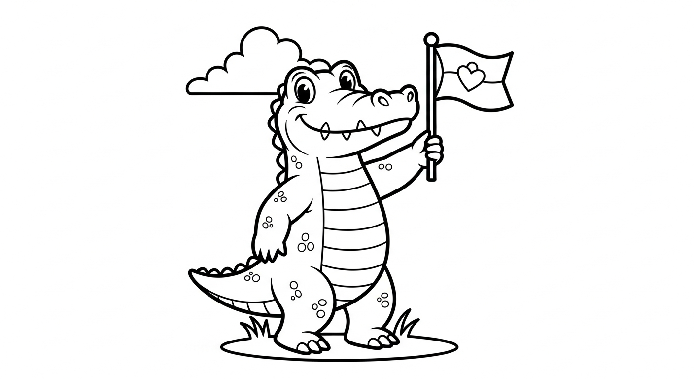 Crocodile coloring pages for baby to print
