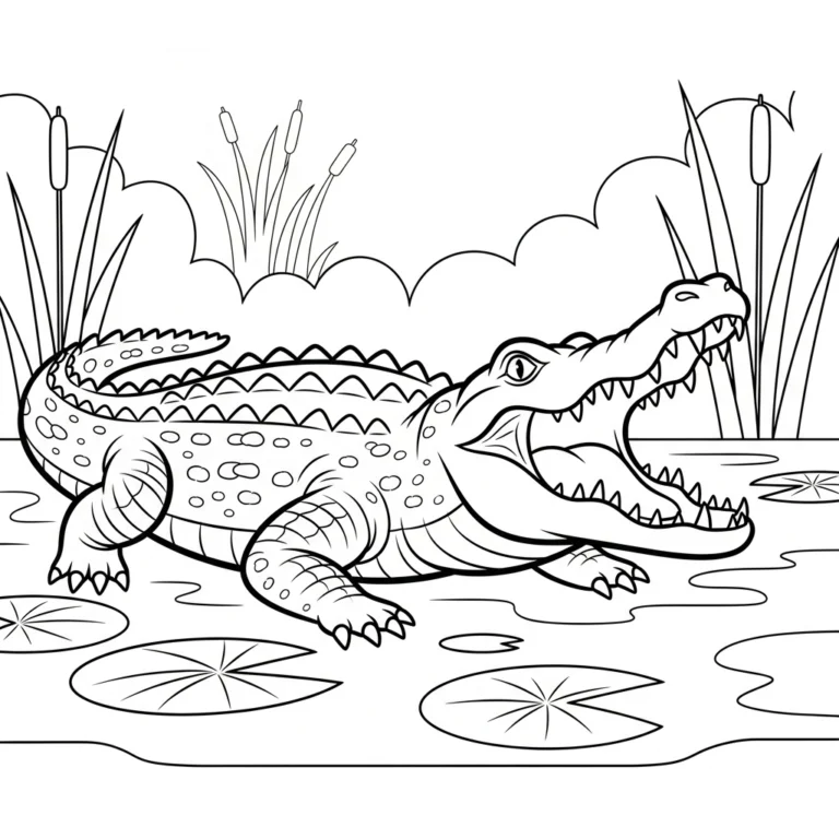 Krokodil kleurplaat