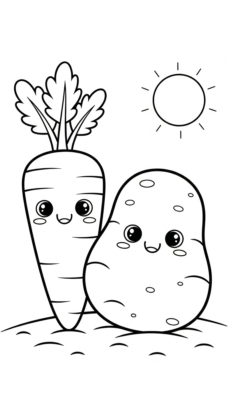 coloriage Legumes educatif pour enfant
