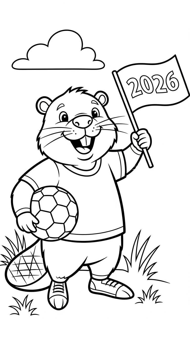 coloriage World Cup 2026 à imprimer pour enfant de 6 ans 1