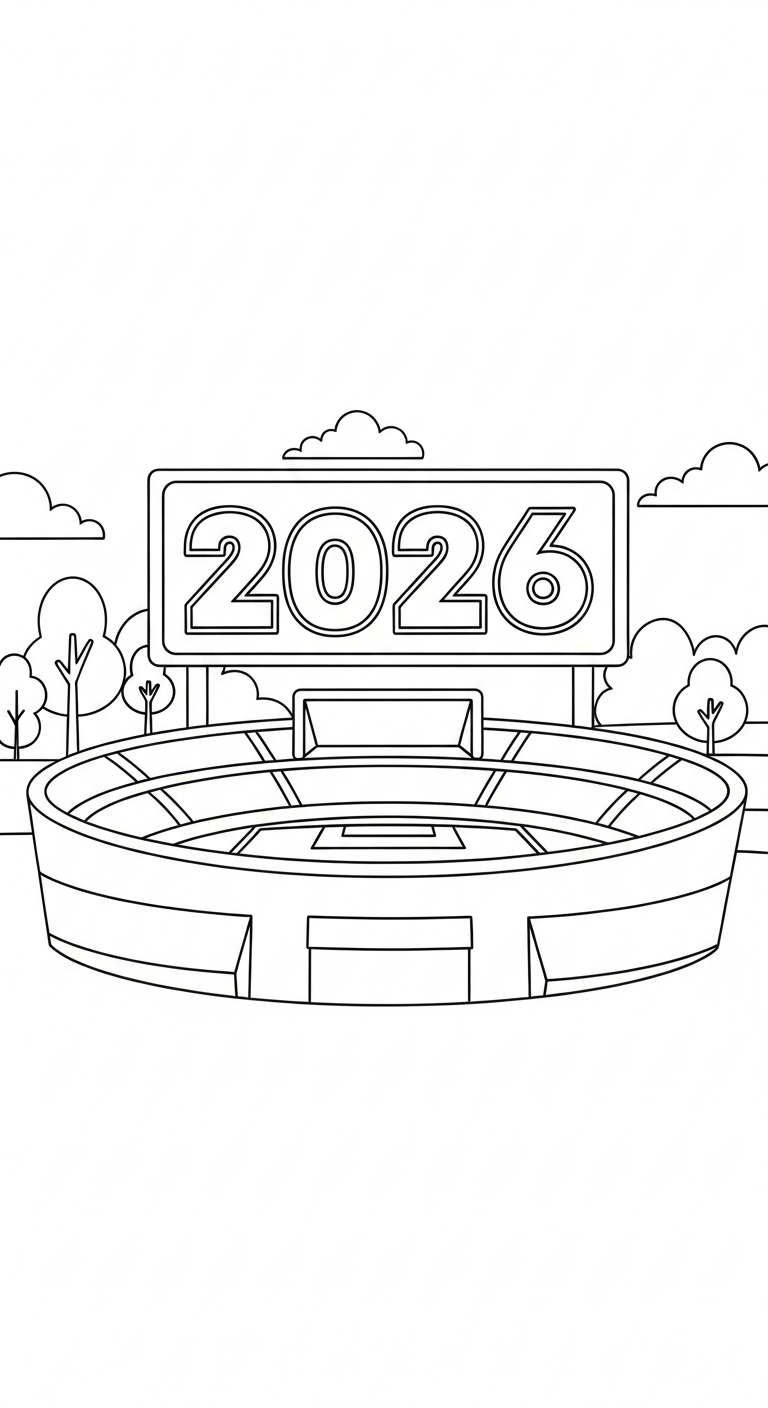 coloriage World Cup 2026 gratuit pour enfants