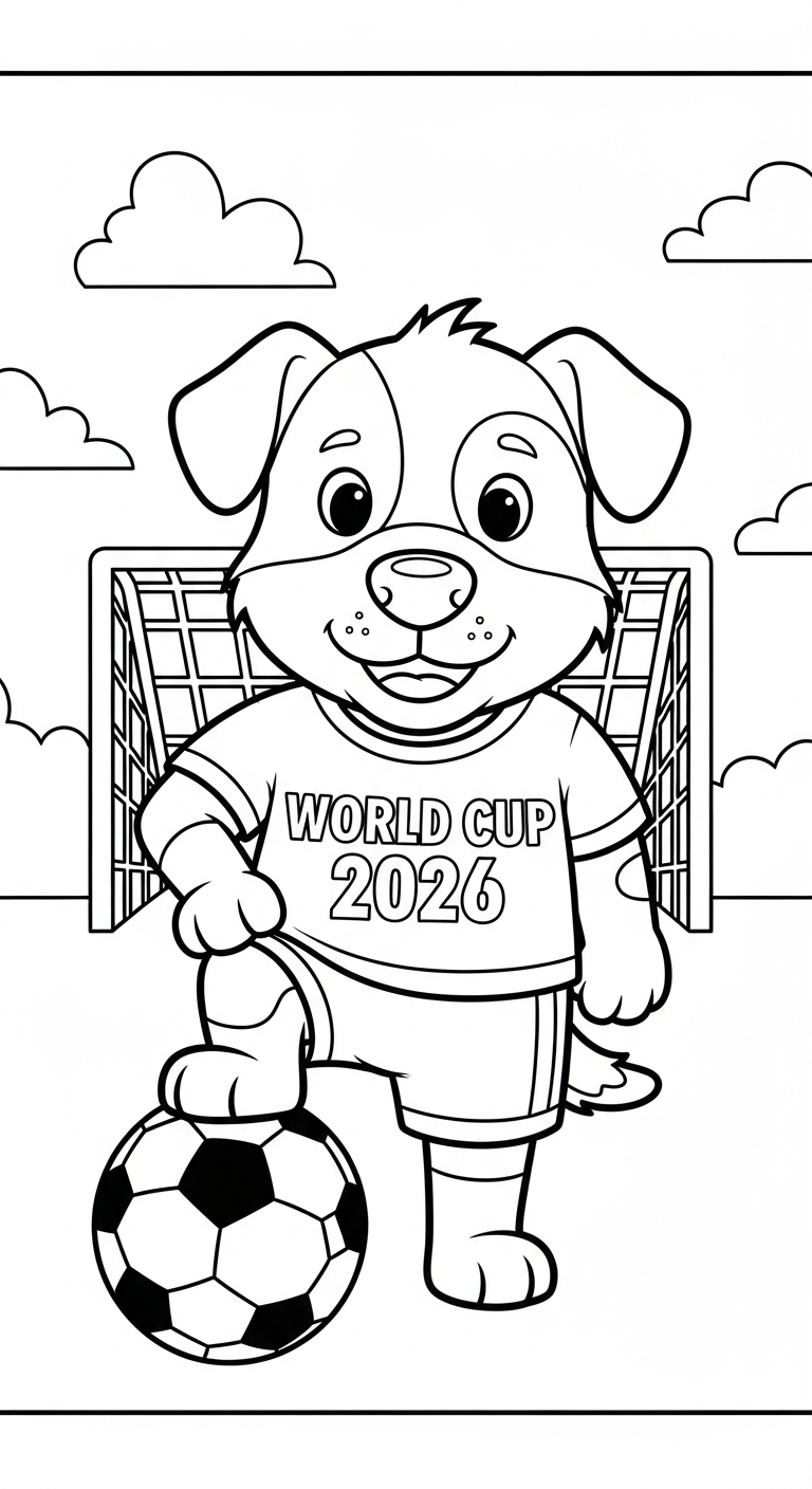 coloriage World Cup 2026 pour enfant de 5 ans 1