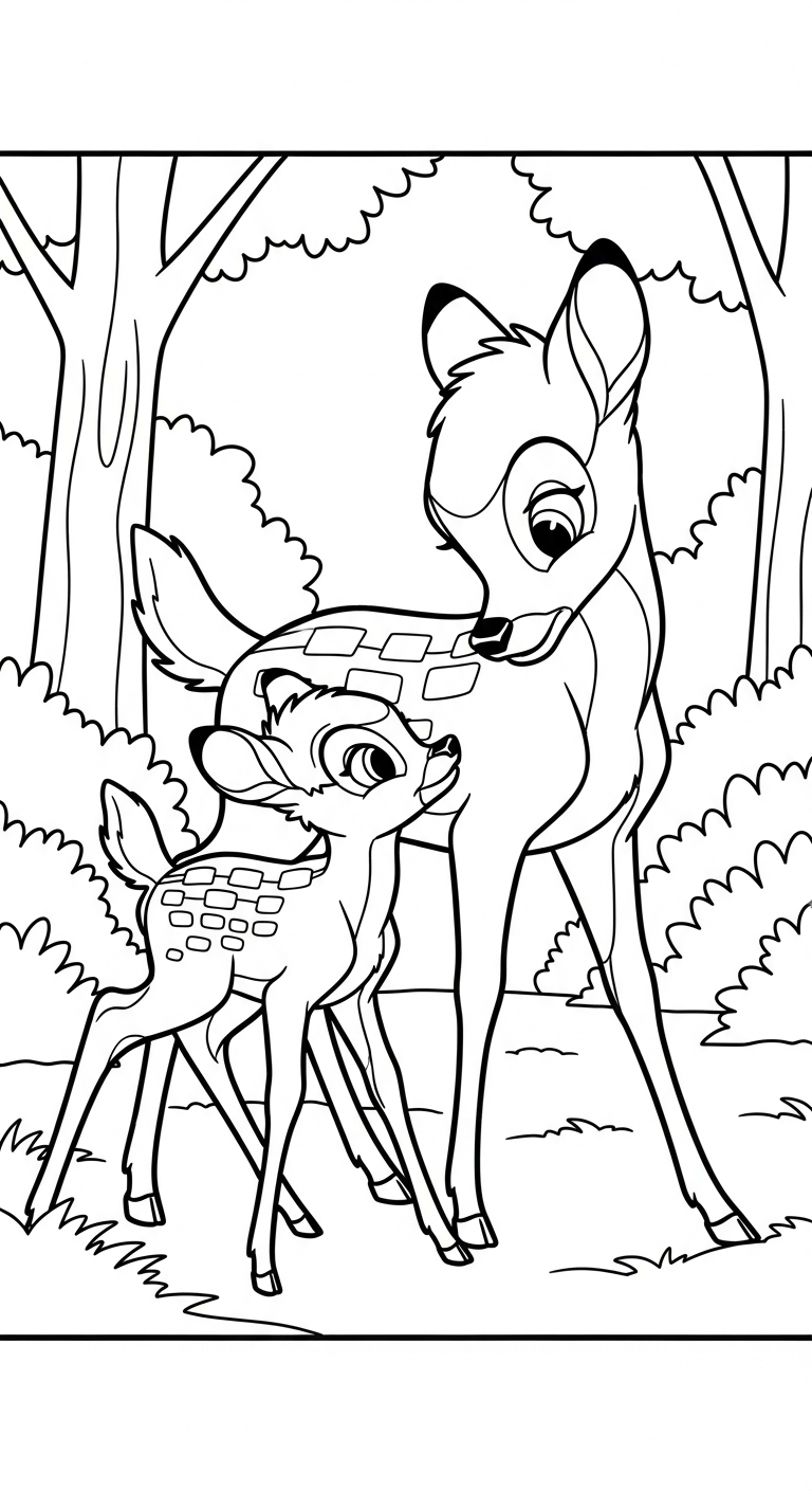 coloriage bambi updated à imprimer kawaii 1