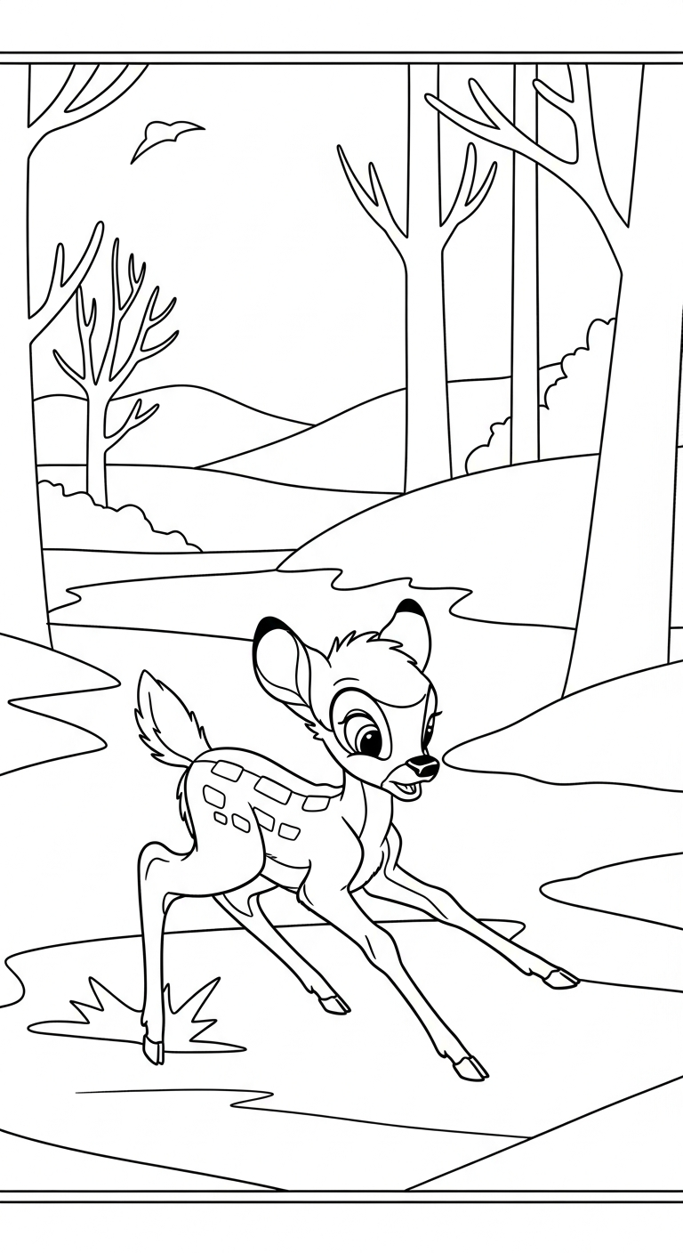 coloriage bambi updated pour enfant de 4 ans 1