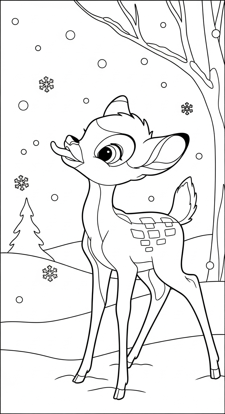 coloriage bambi updated pour enfant de 2 ans 1