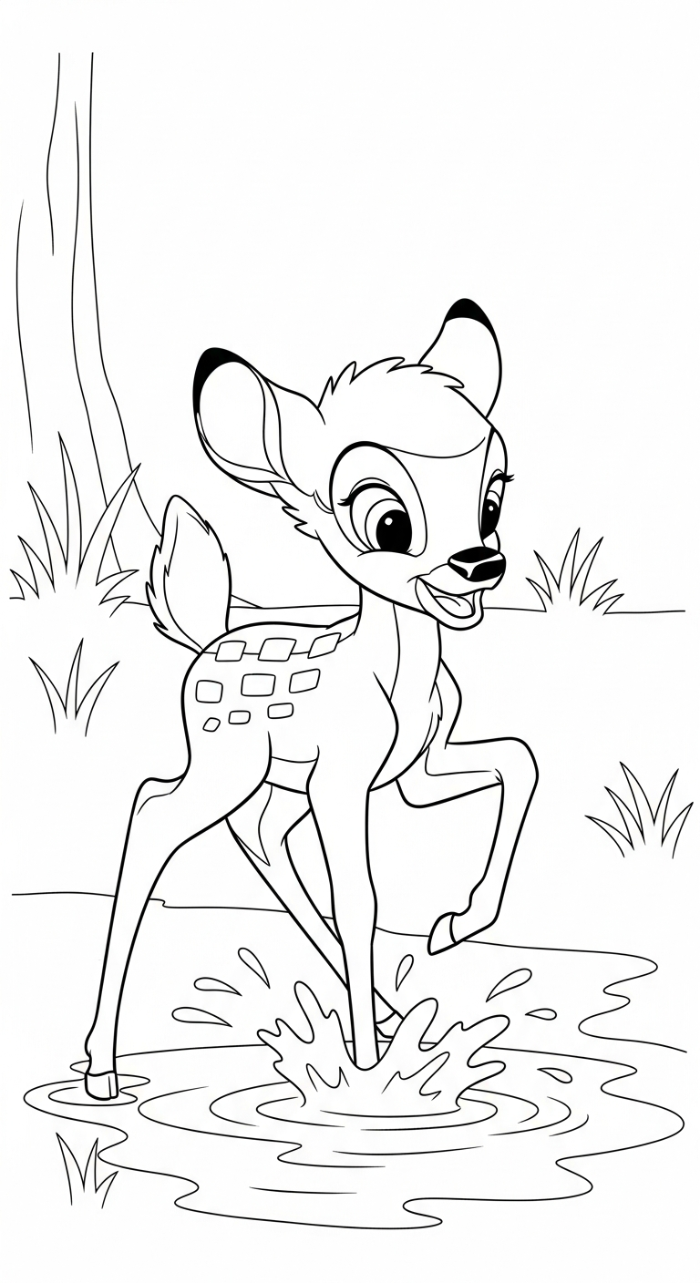 coloriage bambi updated à imprimer pour enfant de 7 ans