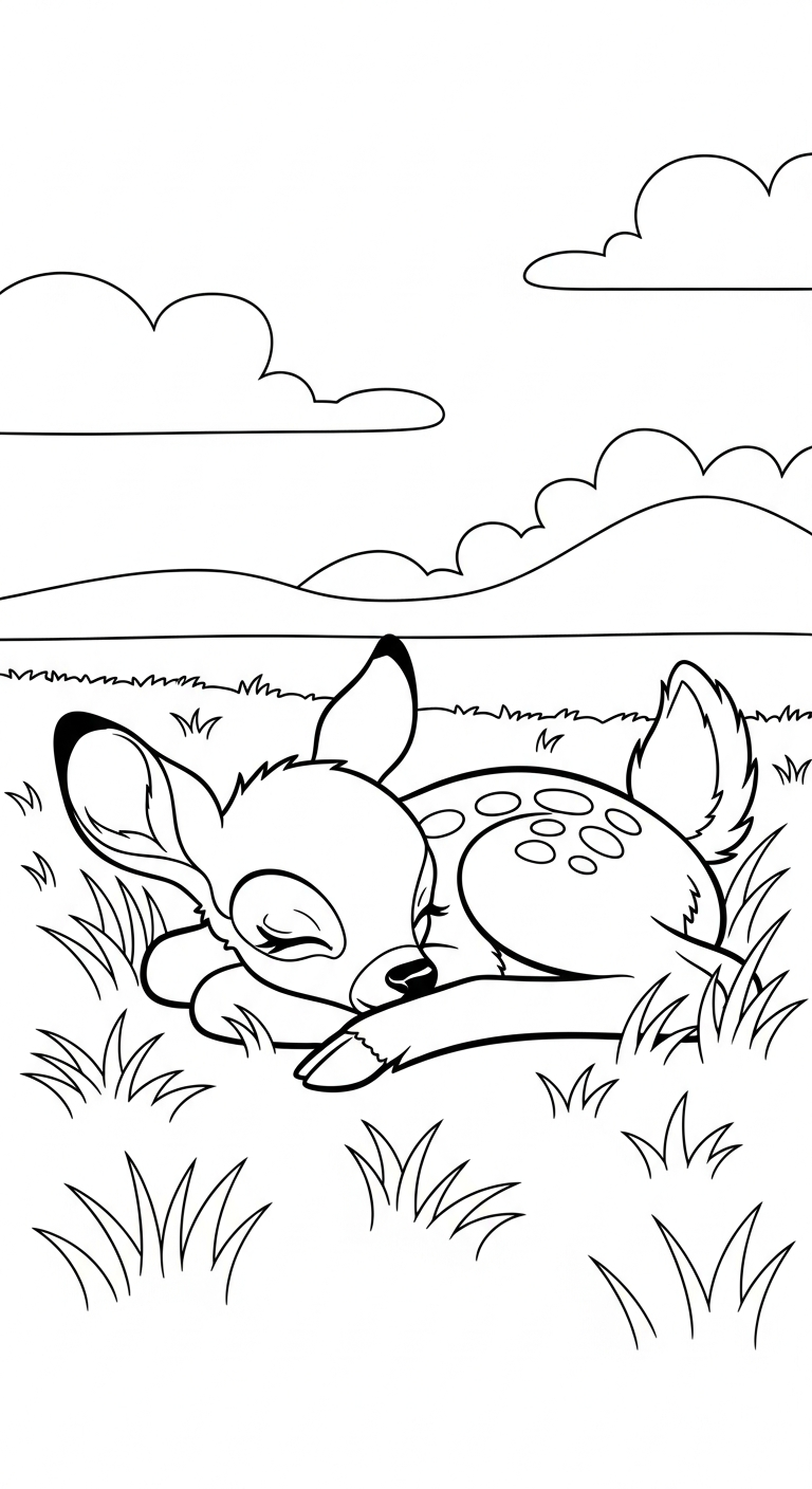 coloriage bambi updated à imprimer pour enfant de 2 ans