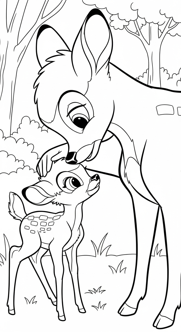 coloriage bambi updated pour enfant