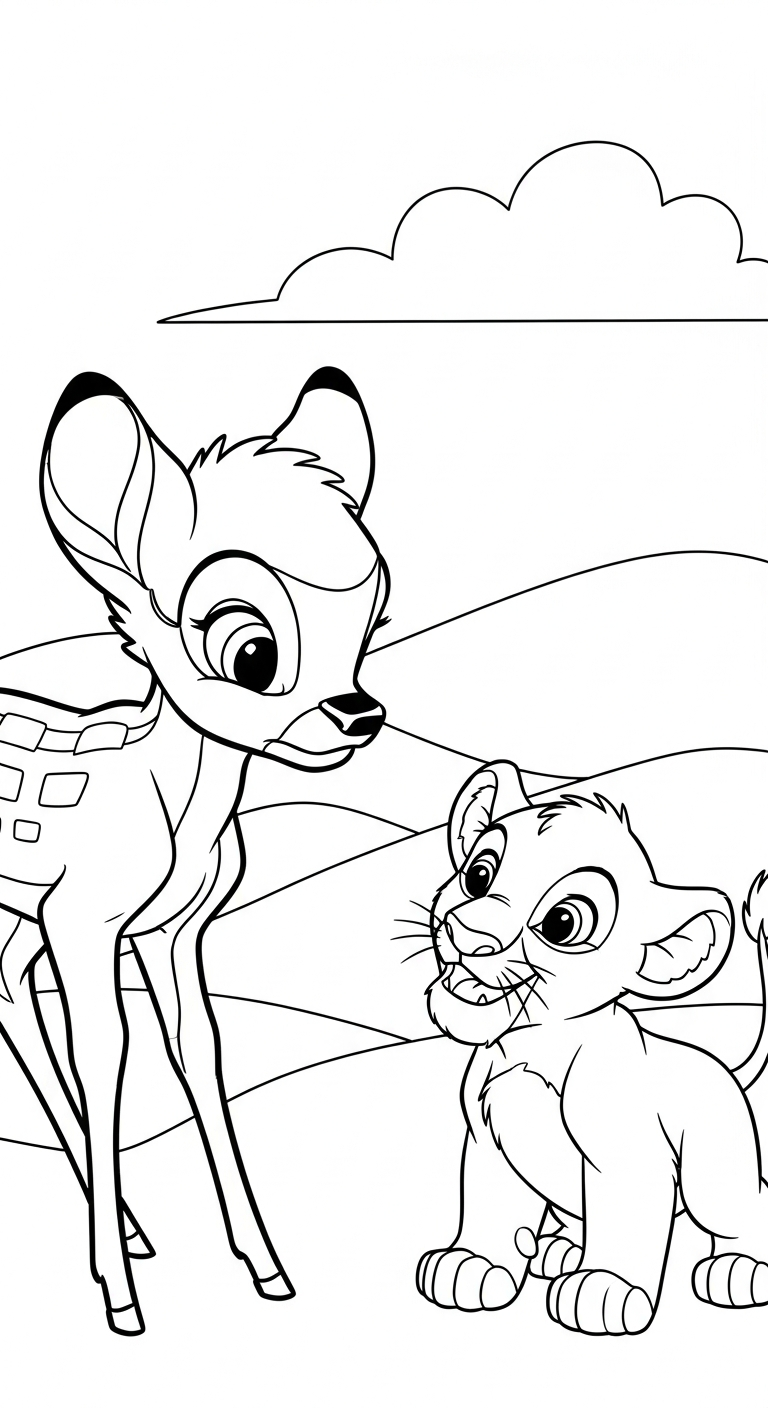 image de coloriage bambi updated pour enfant