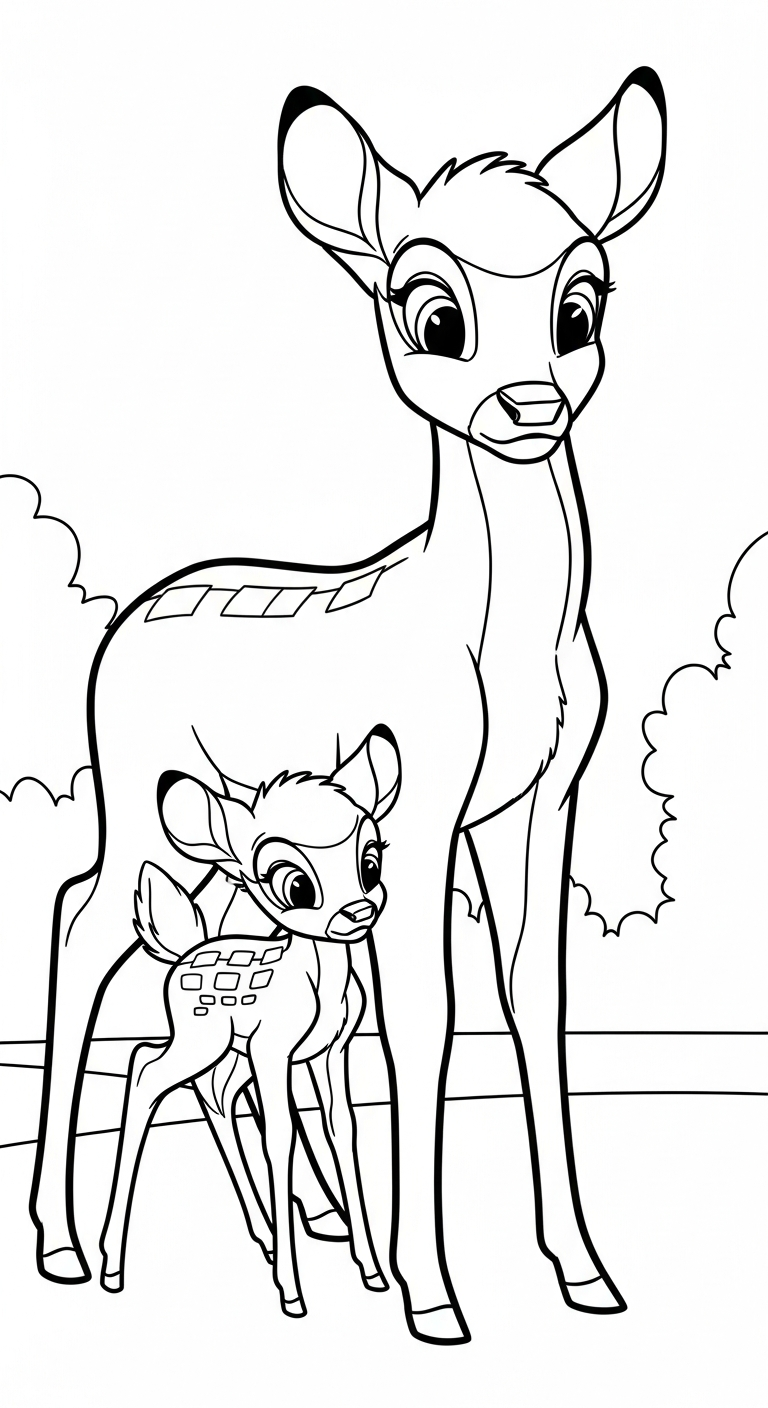 coloriage bambi updated à imprimer kawaii